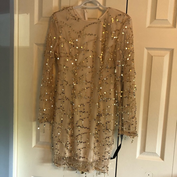 Rose gold sequence body con party dress - Picture 2 of 5